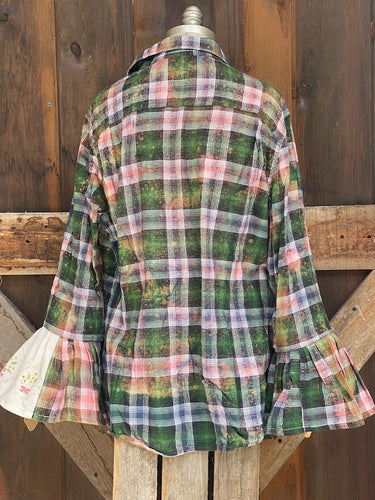Flared Sleeve Flannel- SUMMERTIME Size Large
